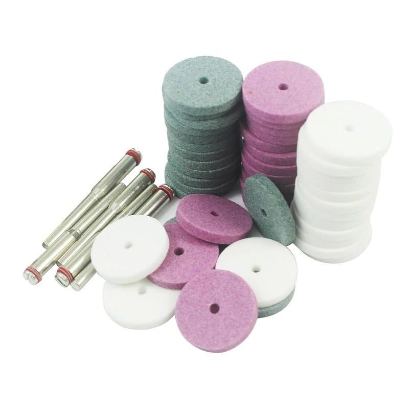 JUNLIXN 𝐉𝐔𝐍𝐋𝐈𝐗𝐍 50 Pcs Rotary Grinding Stone Wheels - 1/8" Shank Aluminum Oxide Mounted Grinding Wheel Sharpening Kits for Dremel - Image 1